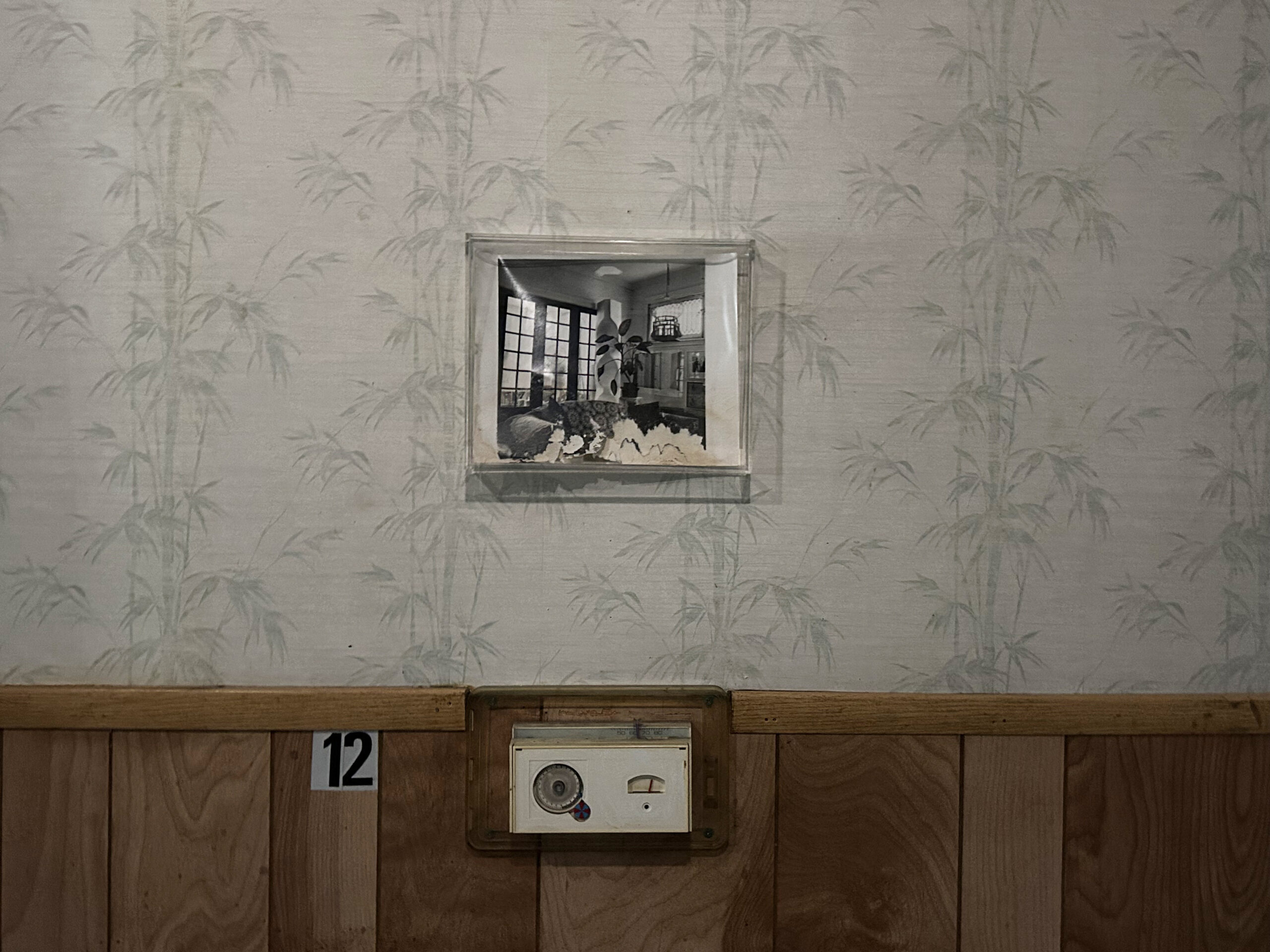 Installation view of Amanda Ross Ho's “Untitled Damages (Room Divider)” at Leroy's.