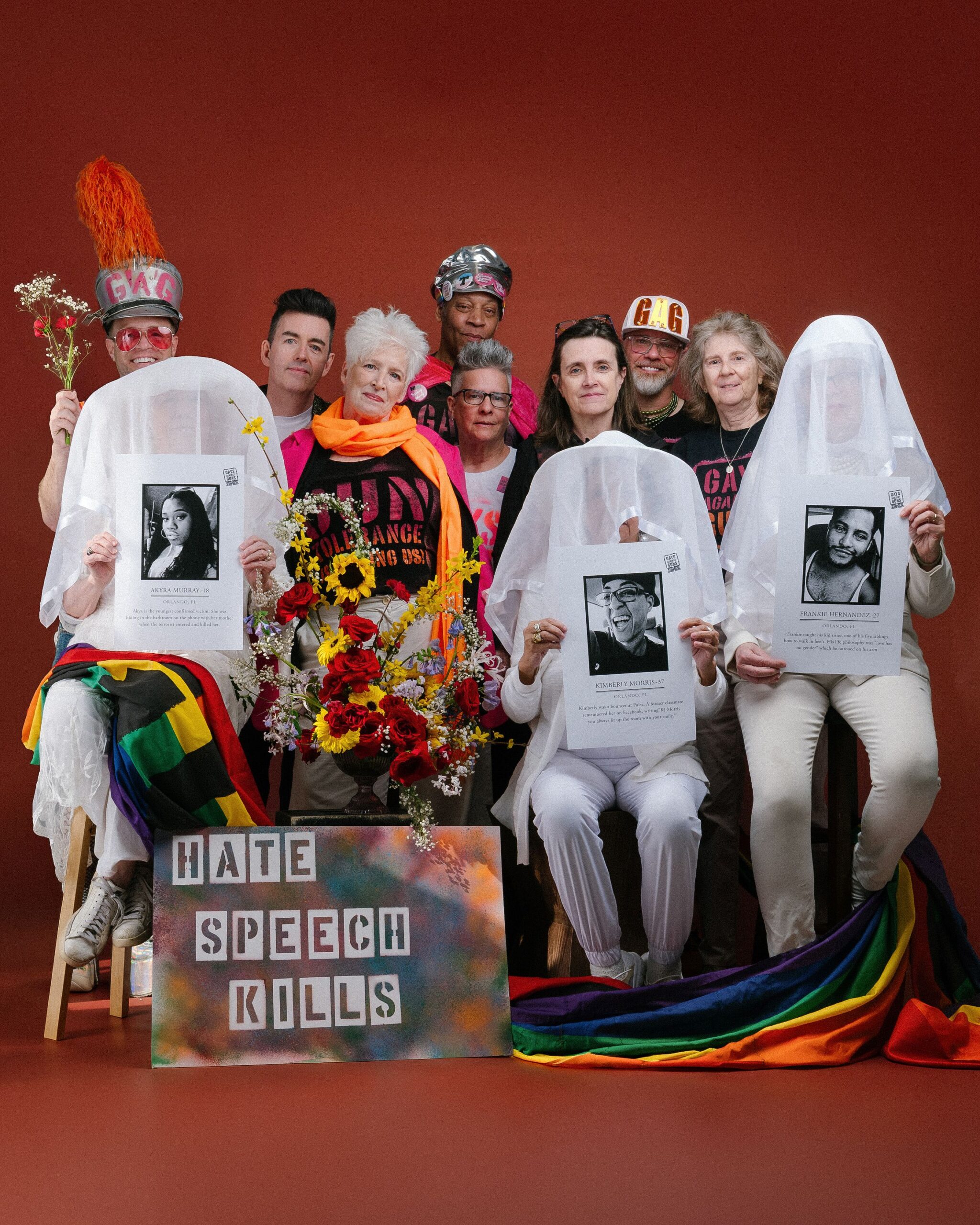 Gays Against Guns pose for a portrait