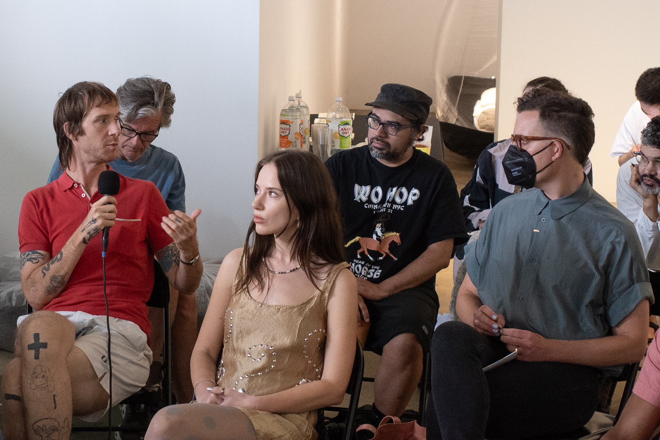 Matt Hilvers speaking at a New York artist housing event