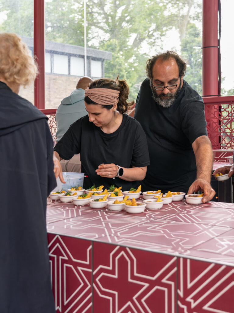 Noor Murad and Fadi Kattan within untitled 2026 (a gathering of remarkable people). Photo: Giuseppe Miotto / Marco Cappelletti Studio