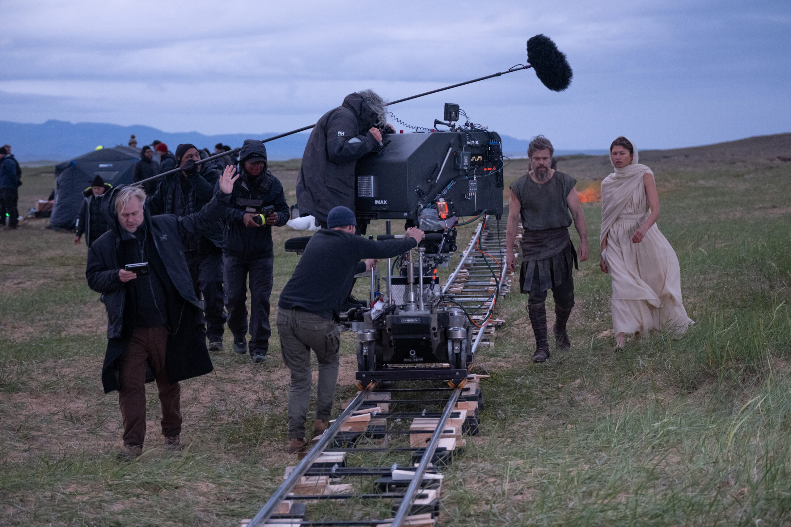 Christopher Nolan on the set of The Odyssey