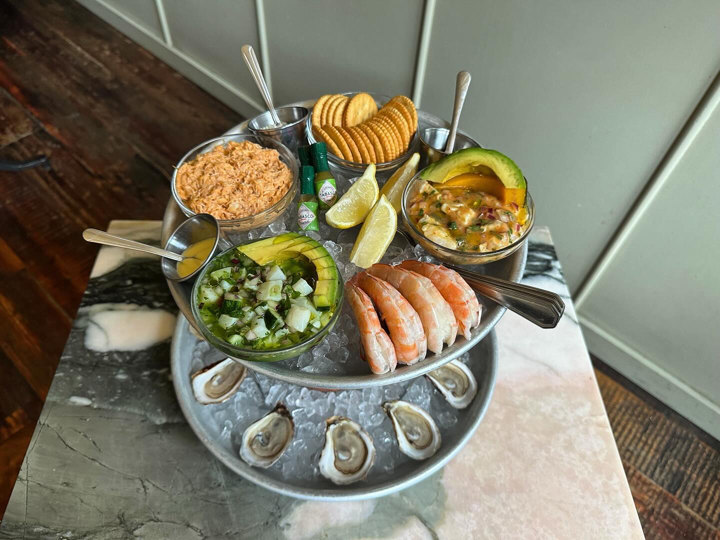 El Pinguino's seafood tower
