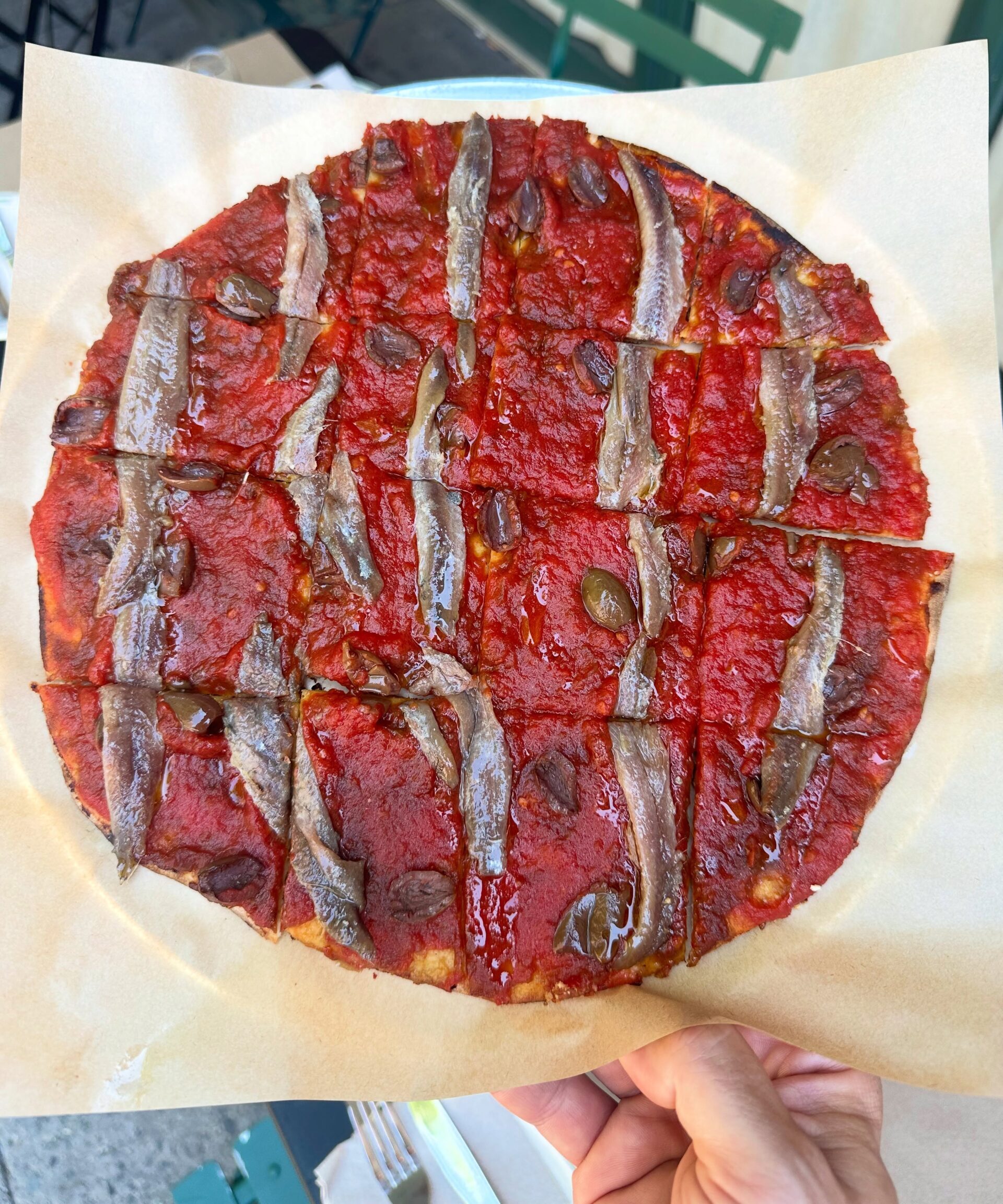 Ops's pissaladiere pizza