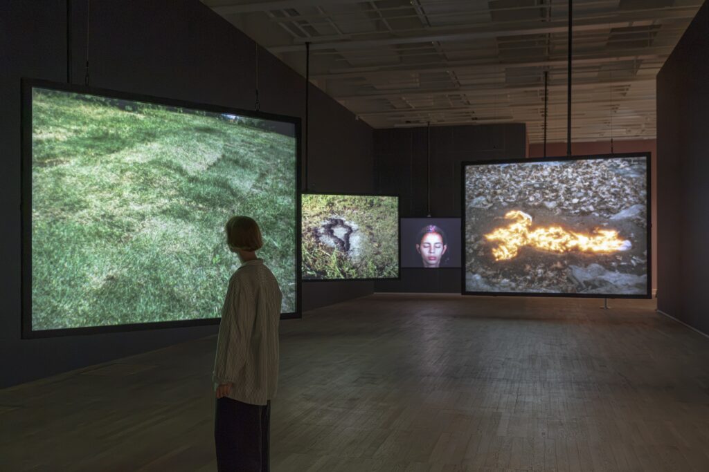 Installation view of Ana Mendieta's showing at Tate Modern, 2026.
