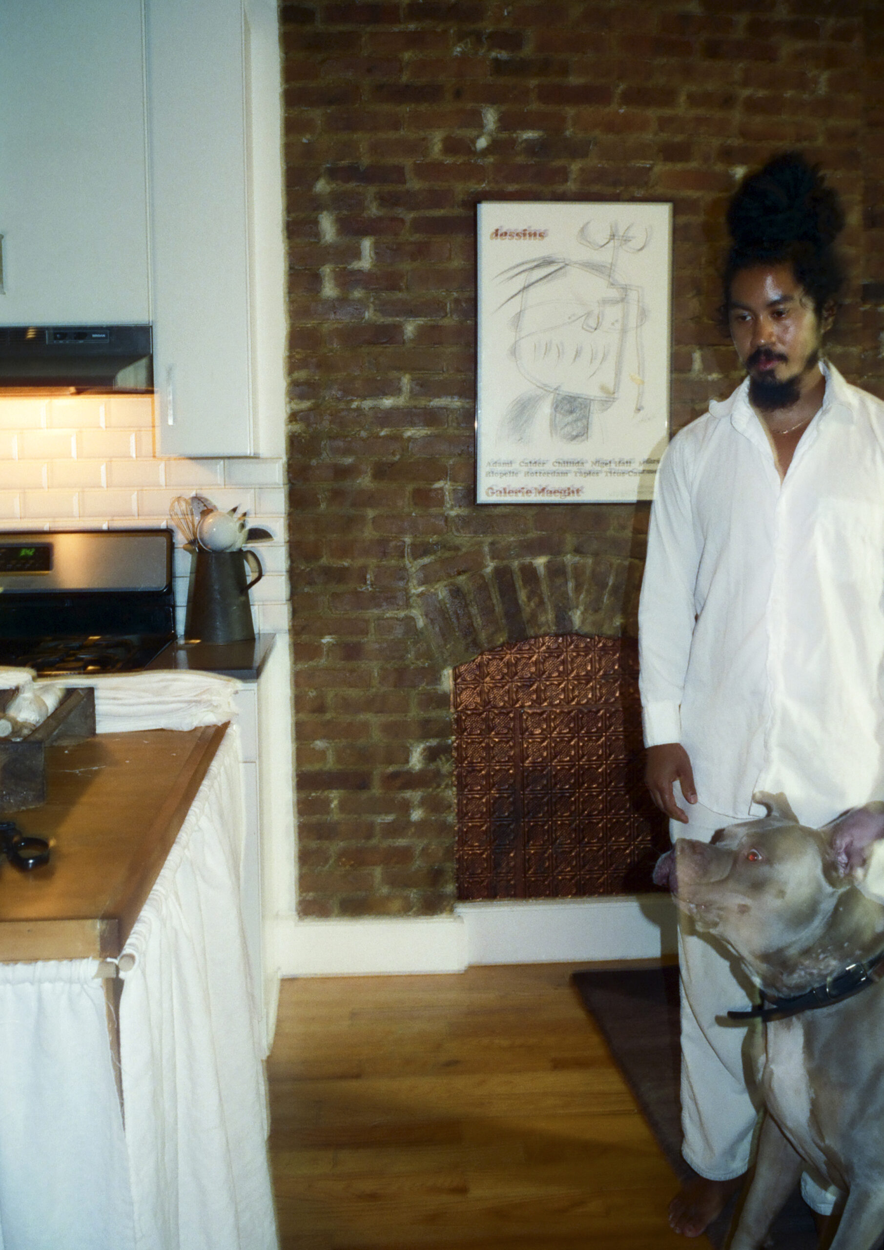 Fashion designer Connor McKnight in their studio