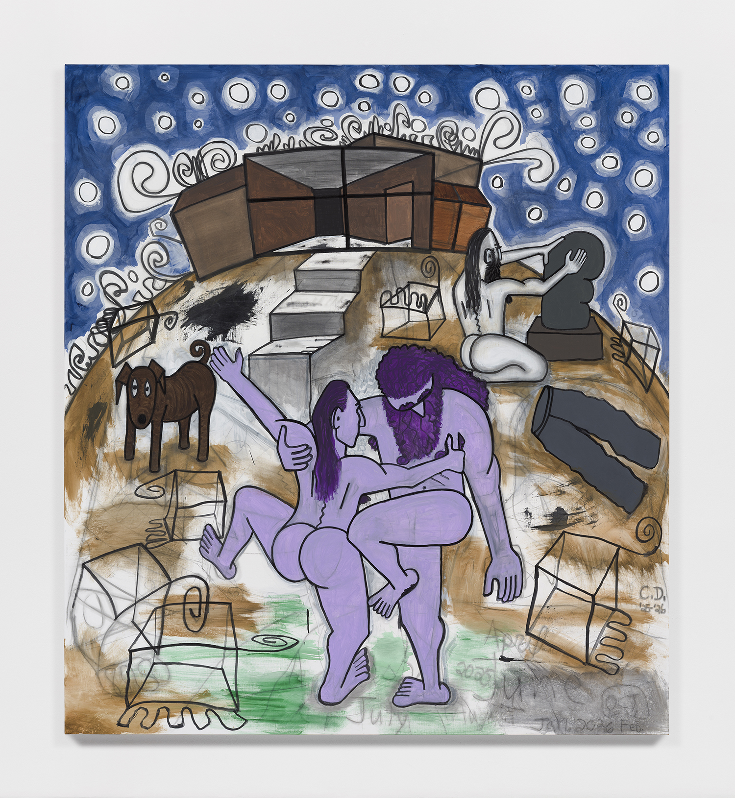Sharing Space (5), artist and painter Carroll Dunham, 2025-2026.