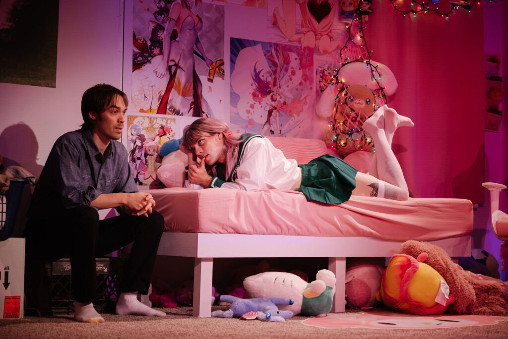 Actors Zachary Desmond and Christopher Dylan White in the new off-broadway play Degenerates by playwright and directors Else and Emma Rosa Went.