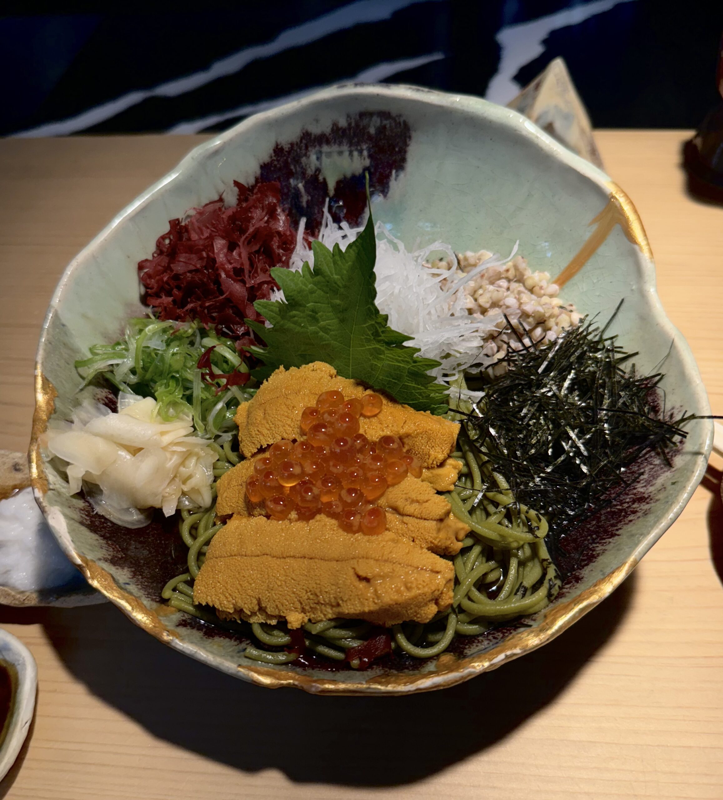 Uni and Ikura soba at Uzuki.